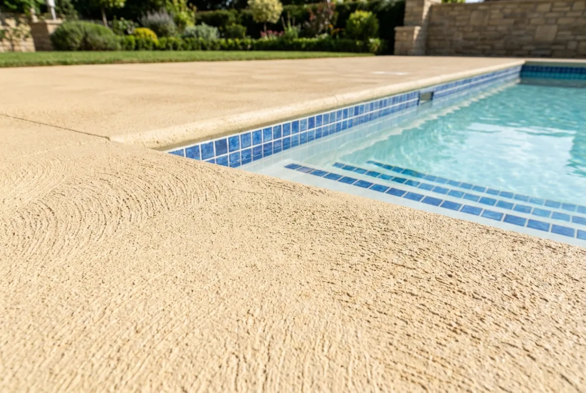 Illustrative image: Pool deck power washing after